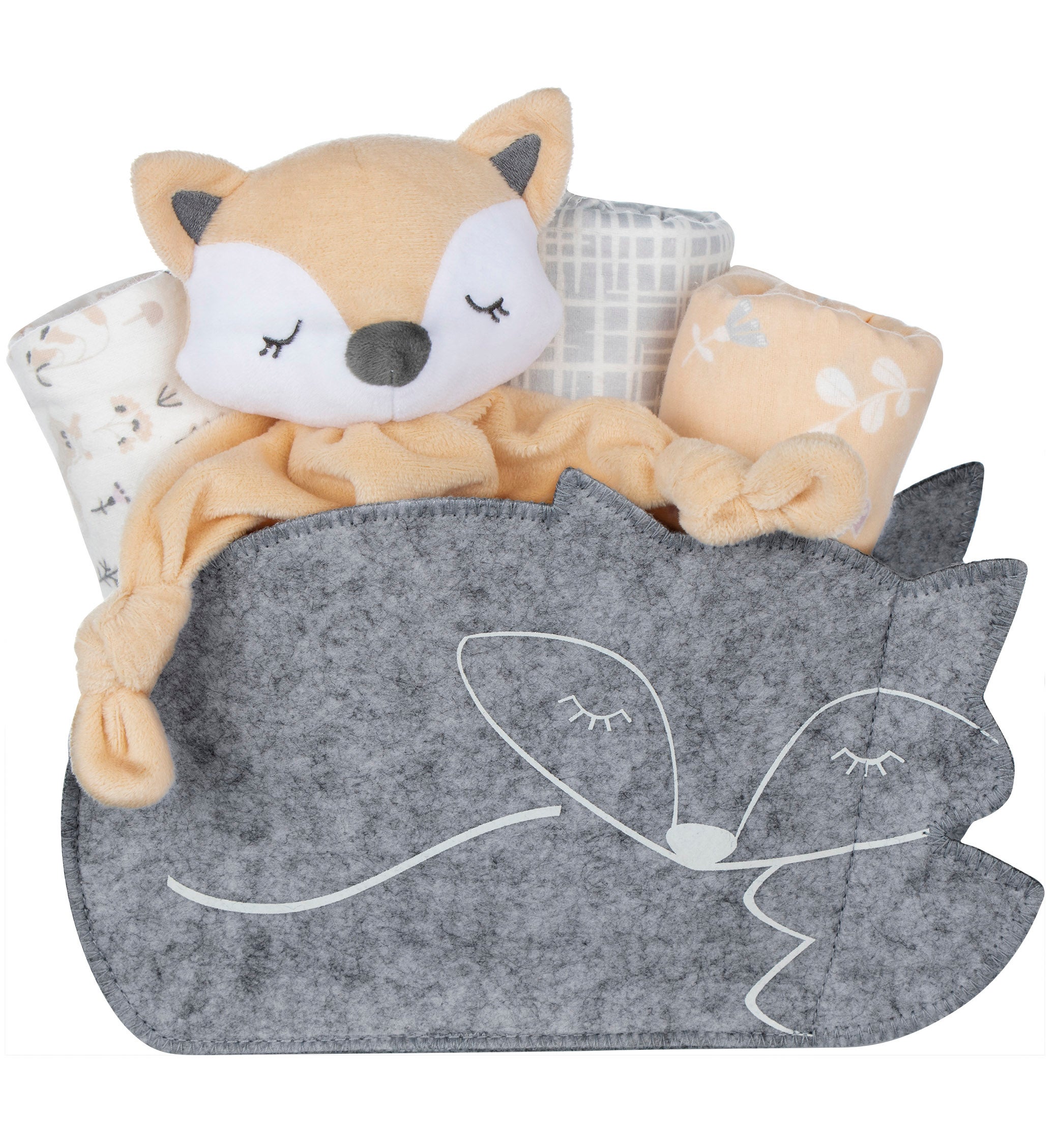 Welcome Baby Fox Shaped 5 Piece Gift Set